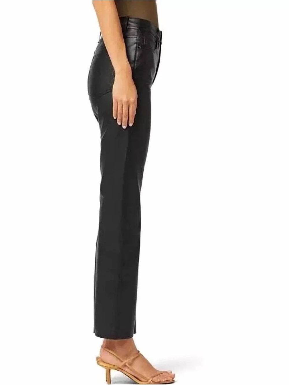 Hudson Jeans Black Straight-Leg Faux-Leather Pants